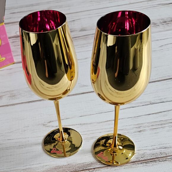 Dragon Glassware x Barbie Wine Glasses, Dreamhouse Collection New - Picture 1 of 9